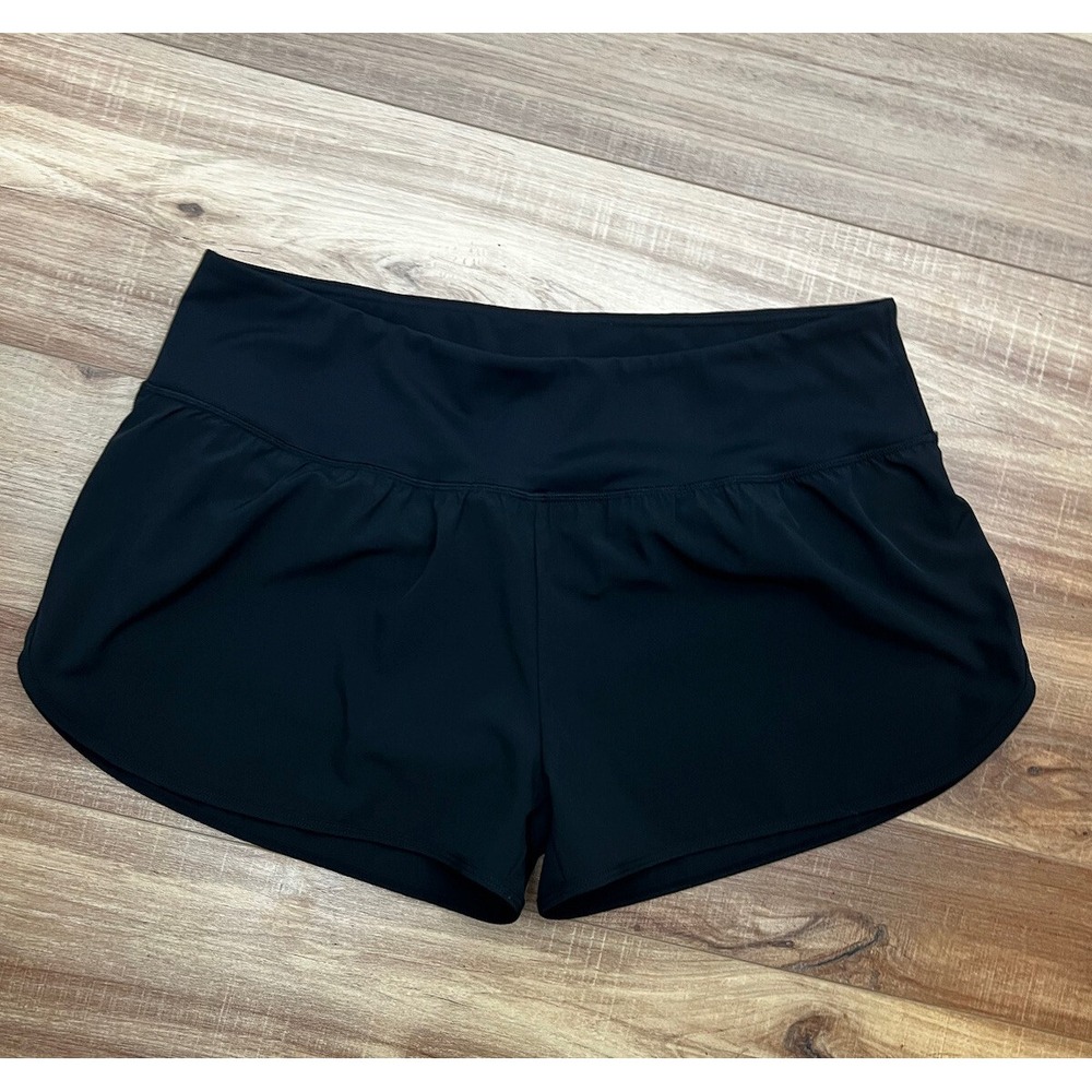 Zyia Active Shorts XXL Lined Compression Solid‎ Black Running Workout 2-in-1
